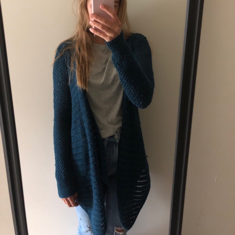 Teal knit cardigan